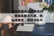 网站流量无法正常访问，原因及解决方案，网站流量低，原因分析与解决方案，网站流量低: 解决方案