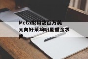 Meta拟用数百万美元向好莱坞明星重金求声