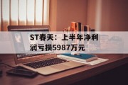 ST春天：上半年净利润亏损5987万元