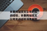 长春网站优化公司的实战经验，长春网站优化公司实战经验深度解析，长春网站优化实战经验深度解析