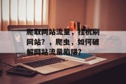 爬取网站流量，挂机刷网站？，爬虫，如何破解网站流量陷阱?