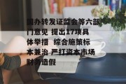 国办转发证监会等六部门意见 提出17项具体举措  综合施策标本兼治 严打资本市场财务造假