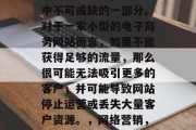 引网站流量是网站优化中不可或缺的一部分。对于一家小型的电子商务网站而言，如果不能获得足够的流量，那么很可能无法吸引更多的客户，并可能导致网站停止运营或丢失大量客户资源。，网络营销，为何网站流量如此重要