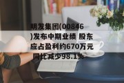 明发集团(00846)发布中期业绩 股东应占盈利约670万元 同比减少98.1%