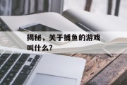 揭秘，关于捕鱼的游戏叫什么？