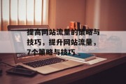 提高网站流量的策略与技巧，提升网站流量，7个策略与技巧，提升网站流量的策略与技巧，7个实践指南