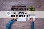 易方达恒生国企(QDII-ETF)大宗交易折价成交333.00万股