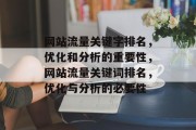 网站流量关键字排名，优化和分析的重要性，网站流量关键词排名，优化与分析的必要性，网站流量关键词排名，优化与分析的重要性, 网站流量关键词排名的重要性