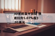 3D系统盘中异动 快速拉升5.07%报3.01美元