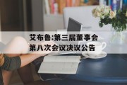 艾布鲁:第三届董事会第八次会议决议公告