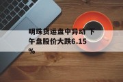 明珠货运盘中异动 下午盘股价大跌6.15%