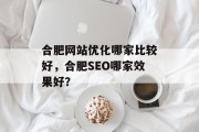 合肥网站优化哪家比较好，合肥SEO哪家效果好？，合肥SEO排名哪家更靠前?