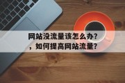 网站没流量该怎么办？，如何提高网站流量？，提升网站流量，如何科学使用关键词、优化网站结构和增加外链