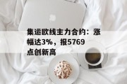 集运欧线主力合约：涨幅达3%，报5769点创新高