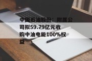 中国石油股份：附属公司拟59.79亿元收购中油电能100%权益