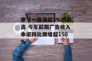 奈飞一度涨超3%创新高 今年前期广告收入承诺同比激增超150%