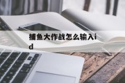 捕鱼大作战怎么输入id