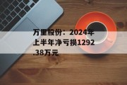 万里股份：2024年上半年净亏损1292.38万元