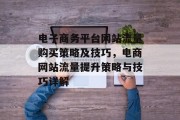 电子商务平台网站流量购买策略及技巧，电商网站流量提升策略与技巧详解，电商网站流量提升策略与技巧总结