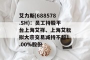 艾力斯(688578.SH)：员工持股平台上海艾祥、上海艾耘拟大宗交易减持不超1.00%股份