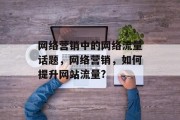 网络营销中的网络流量话题，网络营销，如何提升网站流量?，网络营销提高网站流量，策略和技巧