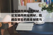 论文插件网站之揭秘，论文插件网站揭秘，隐藏在背后的商业秘密与陷阱，论文插件网站之揭秘，商业秘密与陷阱揭示