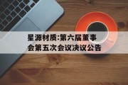 星源材质:第六届董事会第五次会议决议公告