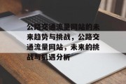 公路交通流量网站的未来趋势与挑战，公路交通流量网站，未来的挑战与机遇分析，公路交通流量网站的发展前景及挑战剖析