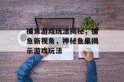 捕鱼游戏玩法揭秘，捕鱼新视角，神秘鱼巢揭示游戏玩法