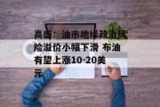 高盛：油市地缘政治风险溢价小幅下滑 布油有望上涨10-20美元