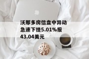 沃那多房信盘中异动 急速下挫5.01%报43.04美元