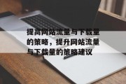 提高网站流量与下载量的策略，提升网站流量与下载量的策略建议