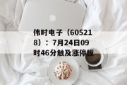 伟时电子（605218）：7月24日09时46分触及涨停板