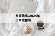 力源信息:2024年三季度报告