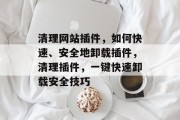 清理网站插件，如何快速、安全地卸载插件，清理插件，一键快速卸载安全技巧，一招教你轻松卸载网站插件，正确方法和注意事项