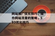 网站推广优化技巧，提升网站流量的策略，SEO优化技巧，SEO优化技巧与提升网站流量，策略分享