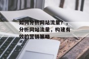 如何分析网站流量？，分析网站流量，构建有效的营销策略，分析网站流量及构建有效营销策略