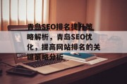 青岛SEO排名提升策略解析，青岛SEO优化，提高网站排名的关键策略分析，青岛SEO优化指南，提升排名的关键策略分析