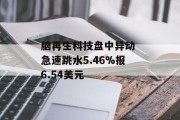 脑再生科技盘中异动 急速跳水5.46%报6.54美元