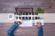 Paypal盘中异动 下午盘急速上涨5.01%