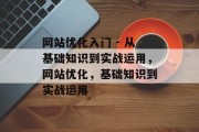 网站优化入门 - 从基础知识到实战运用，网站优化，基础知识到实战运用，网站优化，基础知识到实战运用