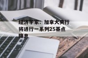 经济学家：加拿大央行将进行一系列25基点降息