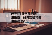 pubg插件网站的使用指南，如何安装和使用游戏插件？，如何在 pubg 上安装并使用插件？