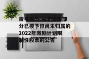 雷电微力:关于作废部分已授予但尚未归属的2022年激励计划限制性股票的公告