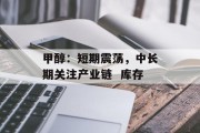 甲醇：短期震荡，中长期关注产业链  库存