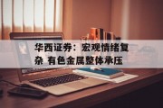 华西证券：宏观情绪复杂 有色金属整体承压