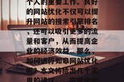 在现代社会中，如皋网站优化已经成为企业和个人的重要工作。良好的网站优化不仅可以提升网站的搜索引擎排名，还可以吸引更多的流量和客户，从而提高企业的经济效益。那么，如何进行如皋网站优化呢？本文将给出几个实用的建议。，实现企业如皋网站优化，科学策略与实践指南，如皋网站优化攻略|实施策略与实战指南