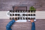 网站域名优化的重要性及其策略，网站域名优化的重要性及策略分析，网站域名优化，重要性、策略与分析