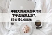 中国天然资源盘中异动 下午盘快速上涨7.53%报0.688美元