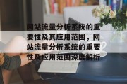 网站流量分析系统的重要性及其应用范围，网站流量分析系统的重要性及应用范围深度解析，网站流量分析系统的重要性及其应用范围，深度剖析与价值分析